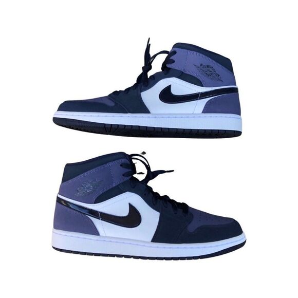 DEADSTOCK Nike Air Jordan 1 Mid Obsidian Sanded Purple Size 12 - Picture 8 of 12